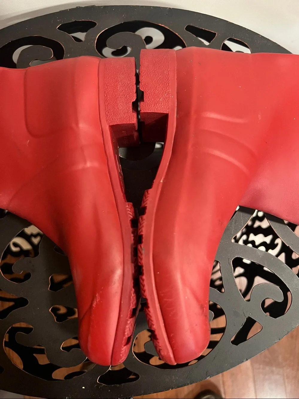 Hunter Red Women's Rain Boots with Side Buckles